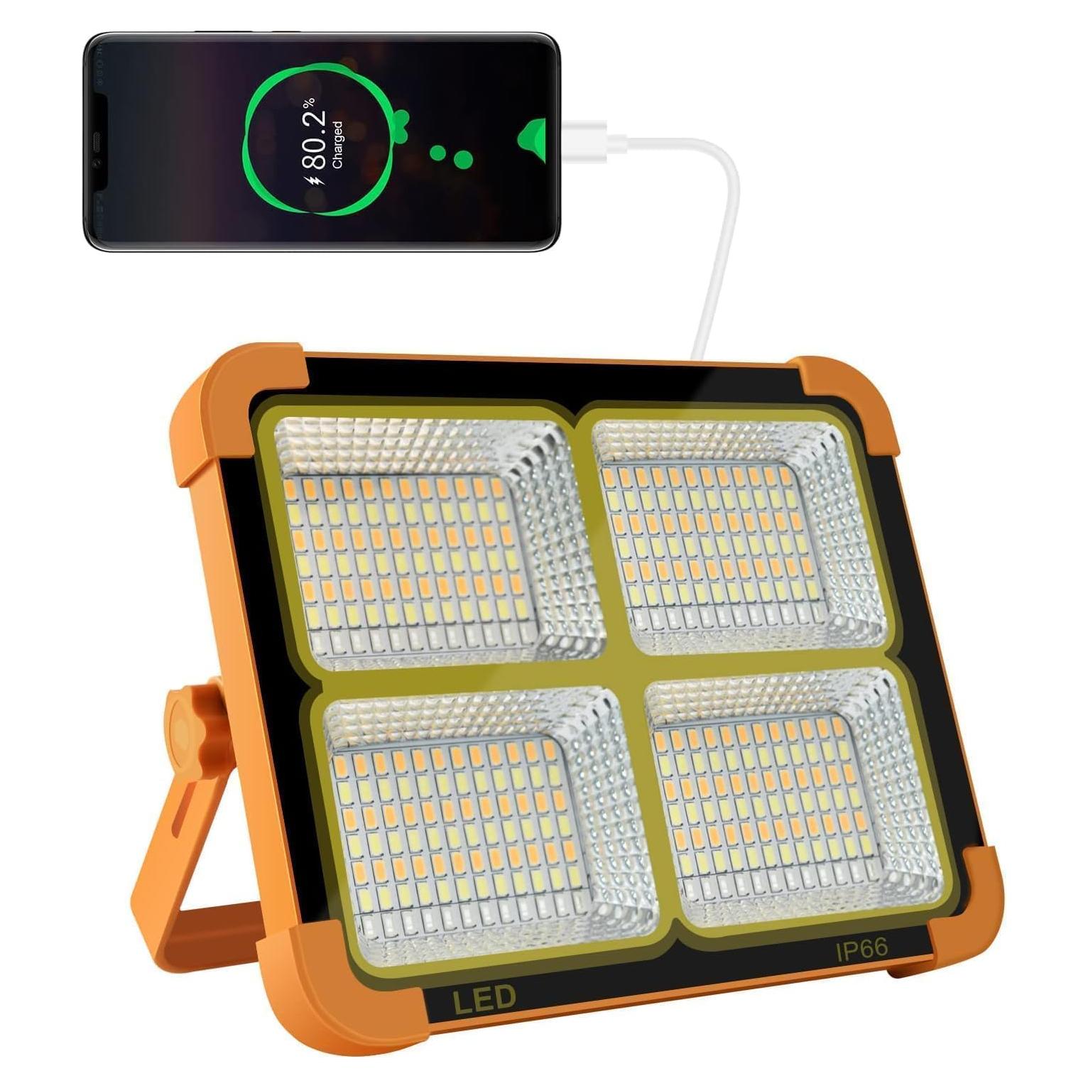 Luz Solar LED Portátil 100W CosyEasy 16500mAh 10000 Lúmenes