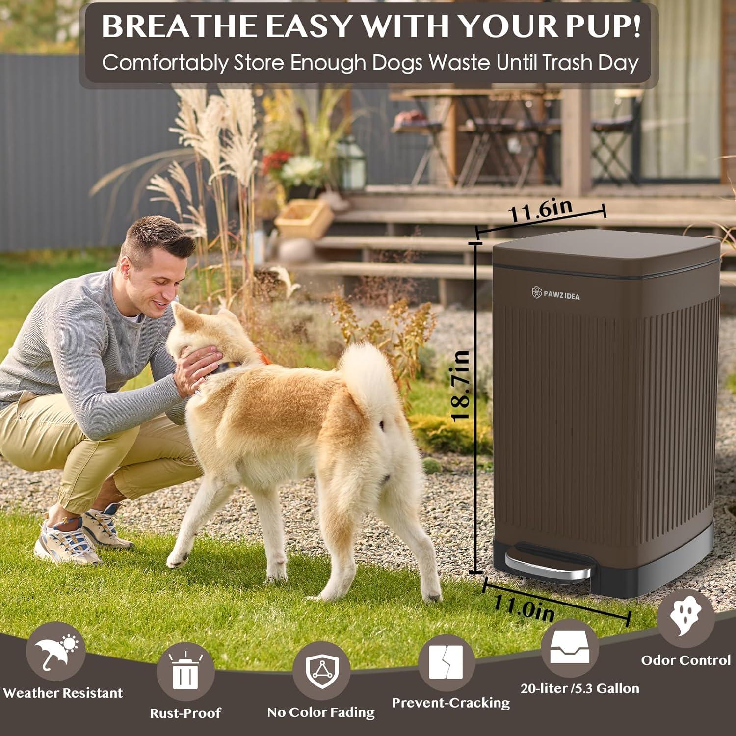 Cubo de Basura PAWZIDEA 20 L para Excremento de Perro