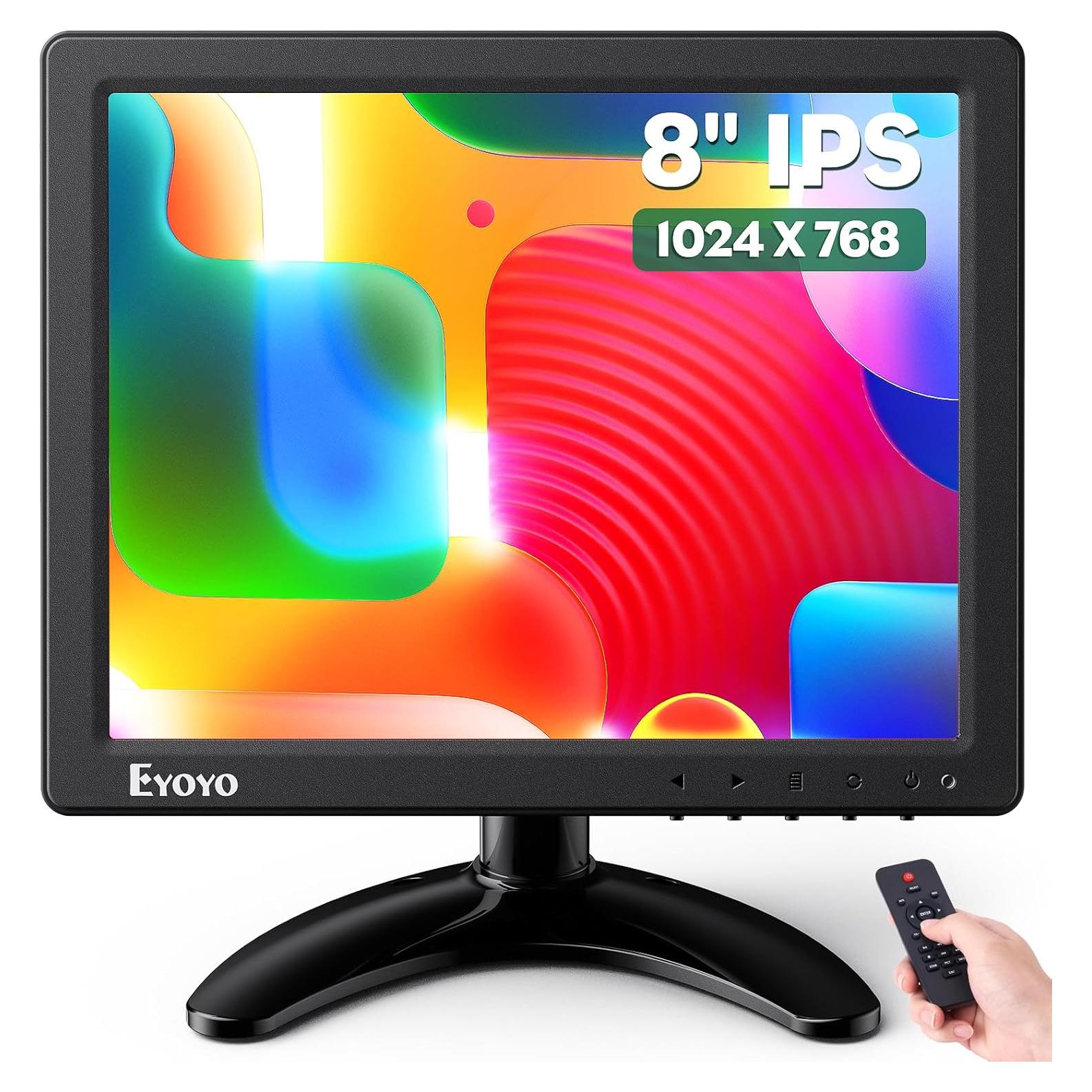 Monitor de 8 Pulgadas Eyoyo EM08F 1024x768 IPS HDMI VGA