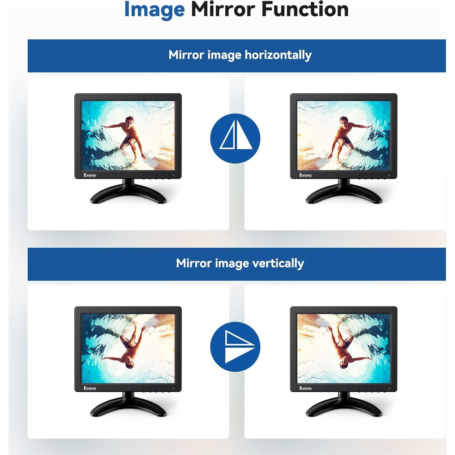 Monitor de 8 Pulgadas Eyoyo EM08F 1024x768 IPS HDMI VGA