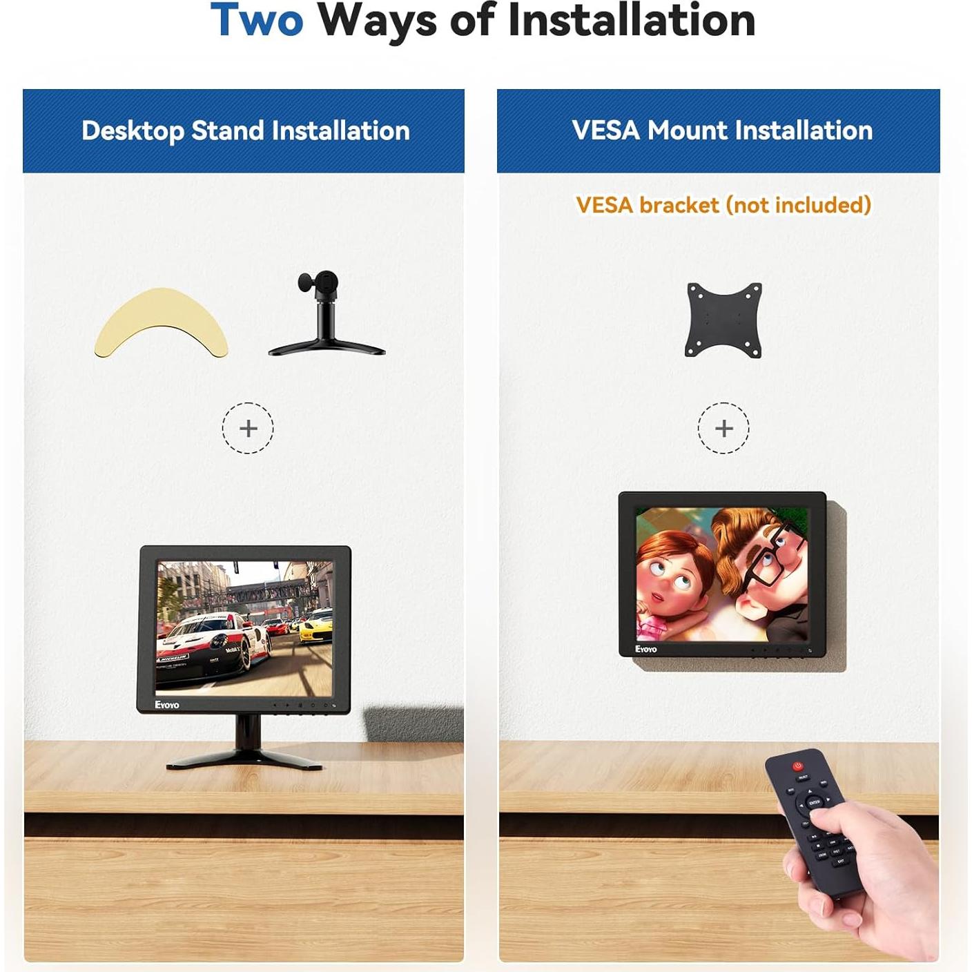 Monitor de 8 Pulgadas Eyoyo EM08F 1024x768 IPS HDMI VGA