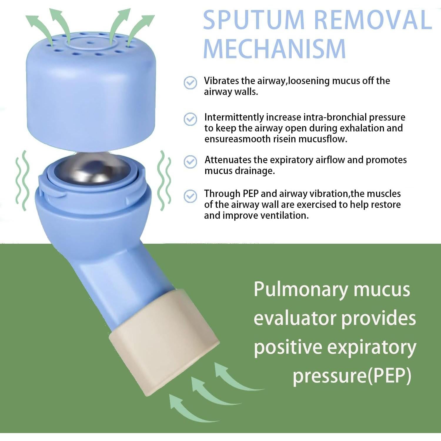 Entrenador de Respiración BOKANG con Válvula Flutter y 3 Bolas