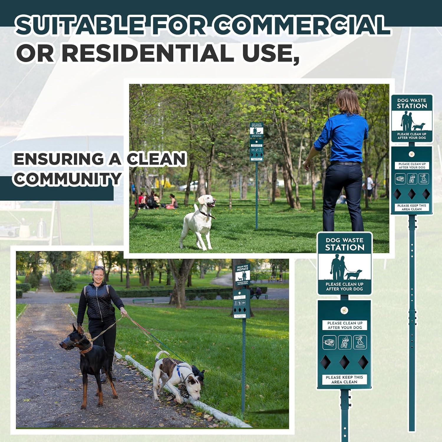 Estación de Desechos de Perro Qinyoung Acero Galvanizado 2 Pzas