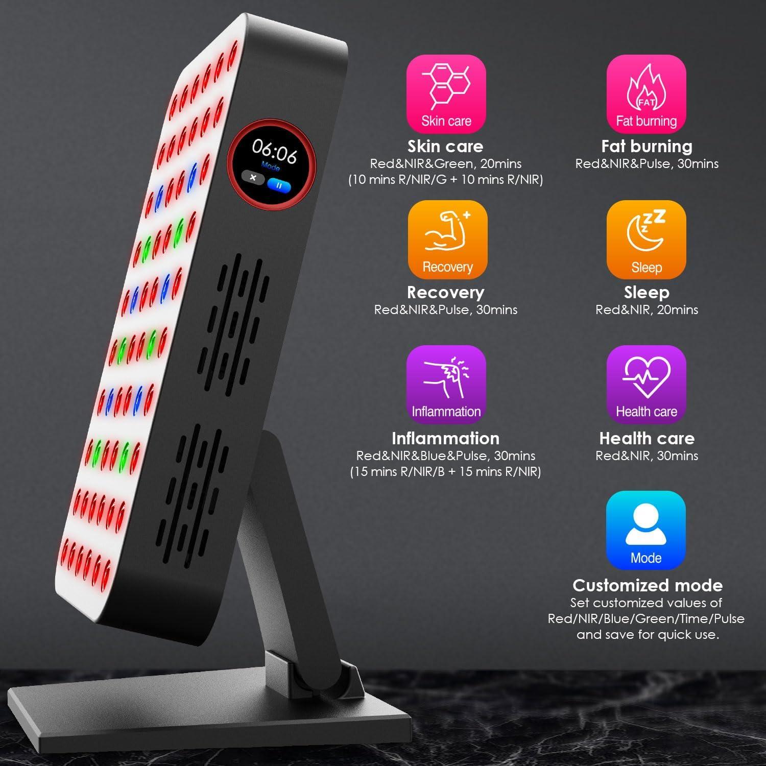 Panel de Terapia de Luz Roja Bioredrlt 300W 60 LEDs Doble Chip