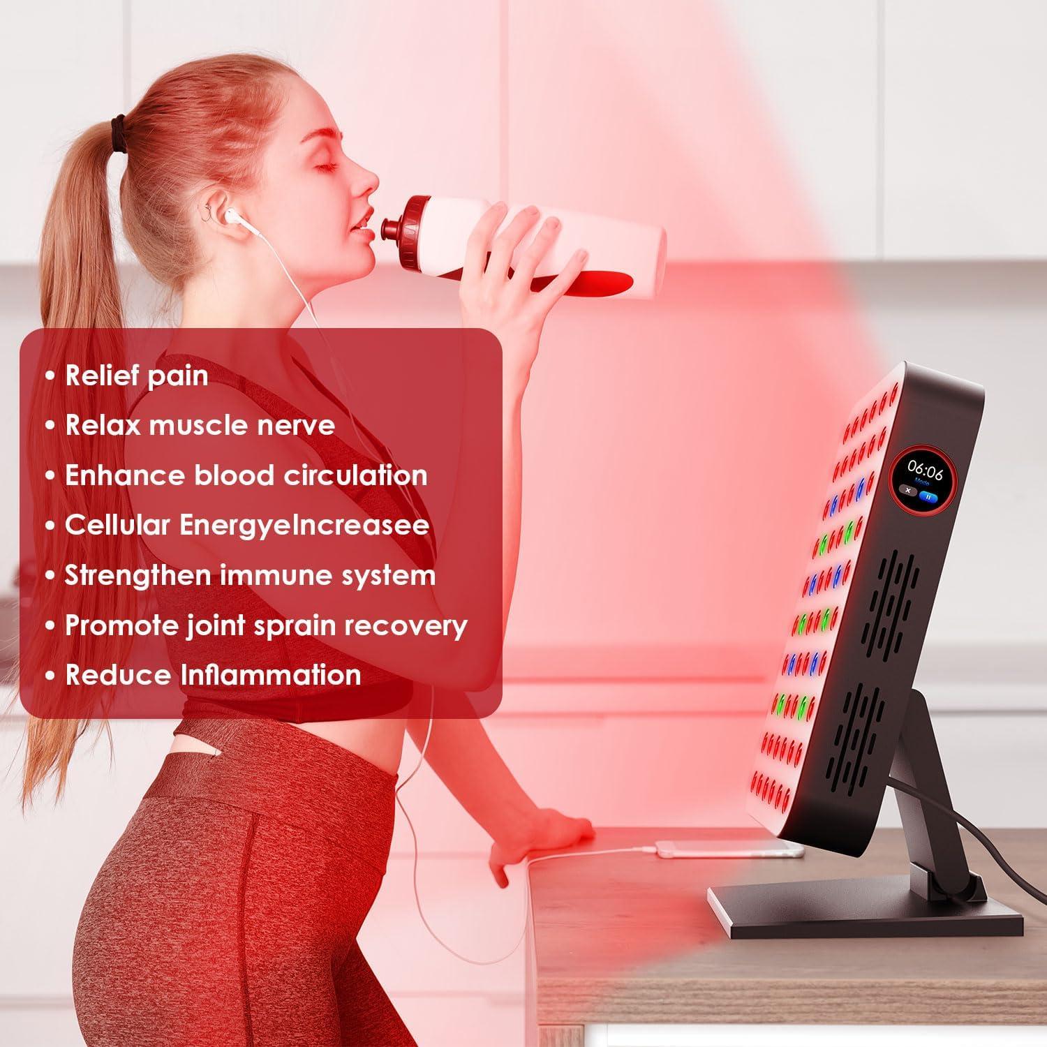 Panel de Terapia de Luz Roja Bioredrlt 300W 60 LEDs Doble Chip