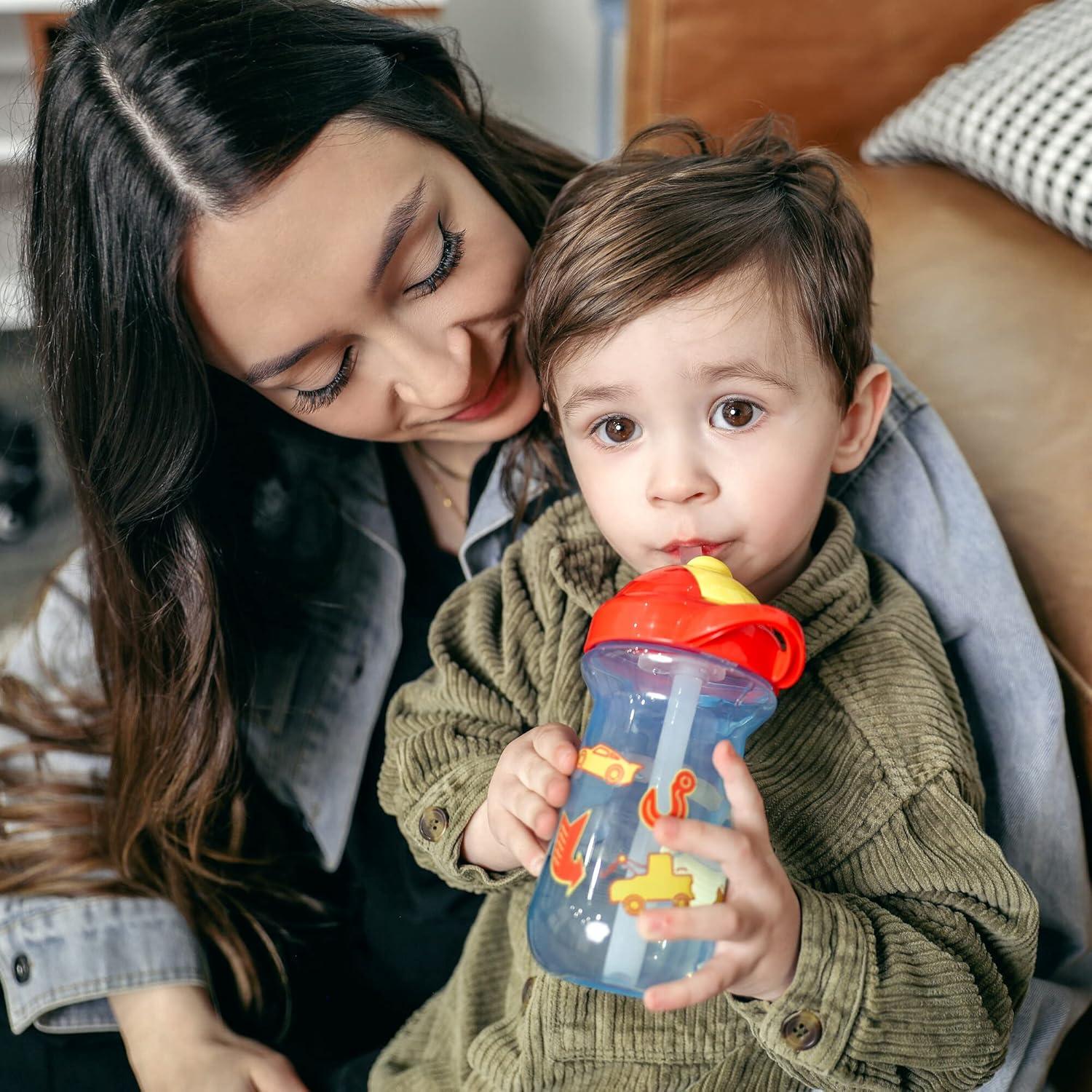 Vaso con Pajilla Disney Pixar Cars - 295 ml - Tapa Abatible