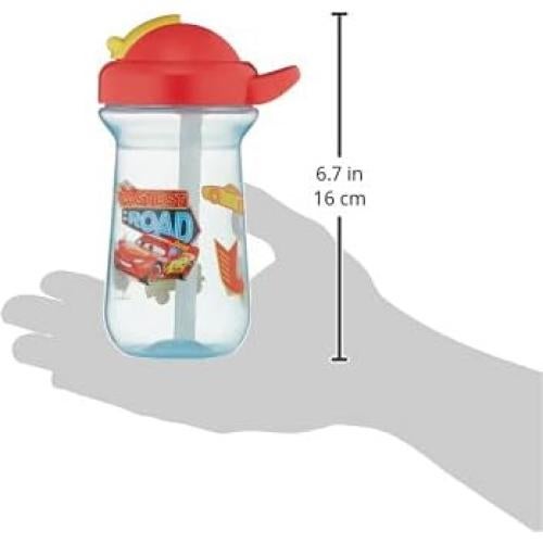 Vaso con Pajilla Disney Pixar Cars - 295 ml - Tapa Abatible
