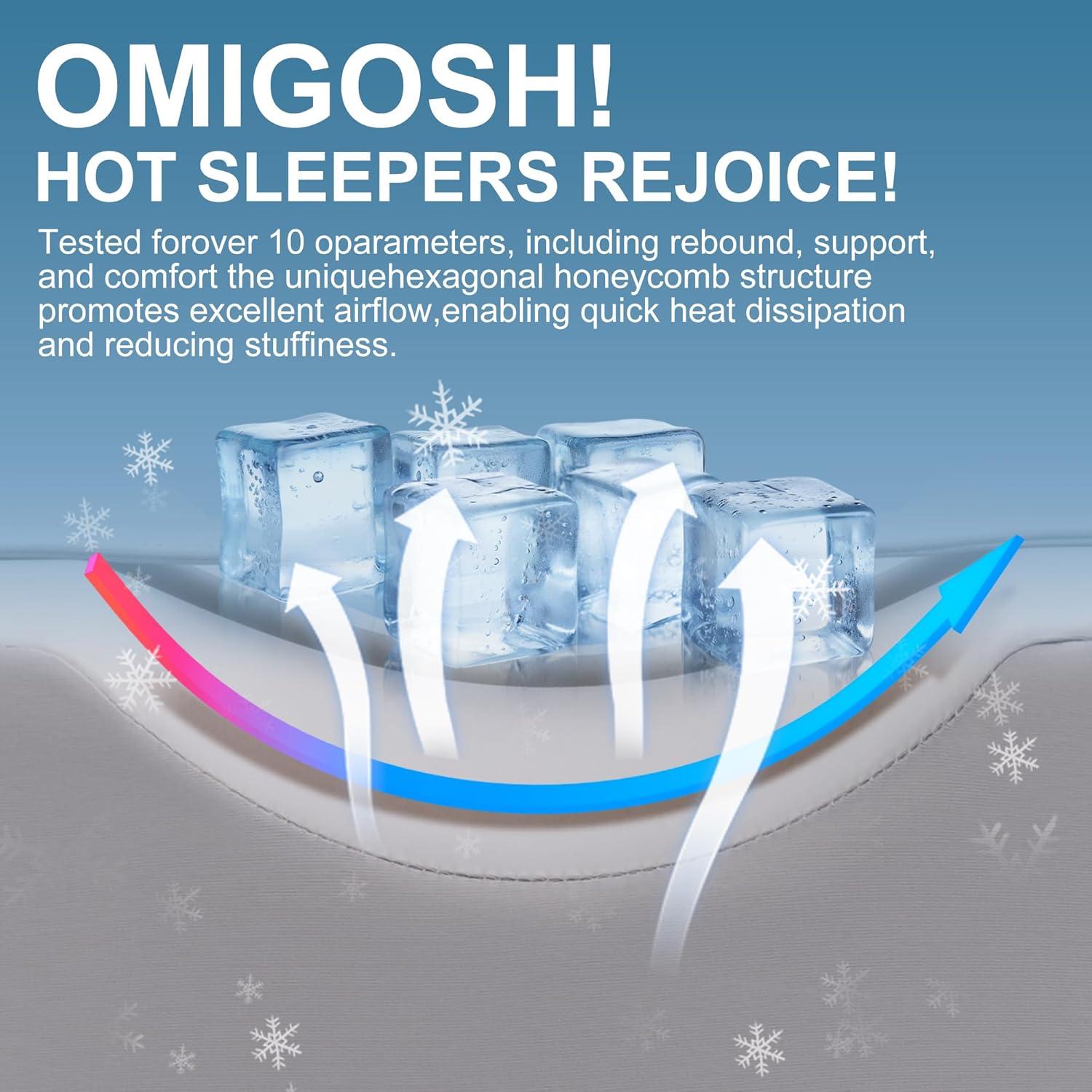 Almohada para Rodillas UJPFEO Gris Ártico Espuma Memoria Refrigerante