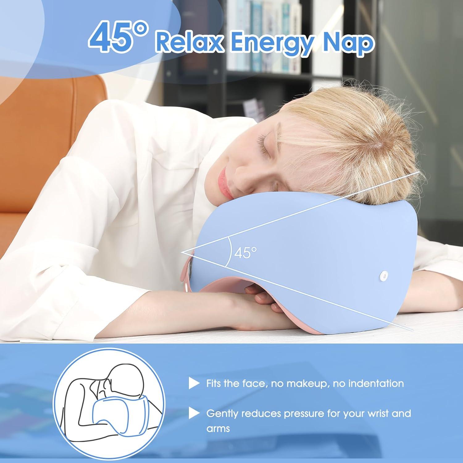 Almohada de Cuello Jiaao Espuma Viscoelástica Azul Rosa