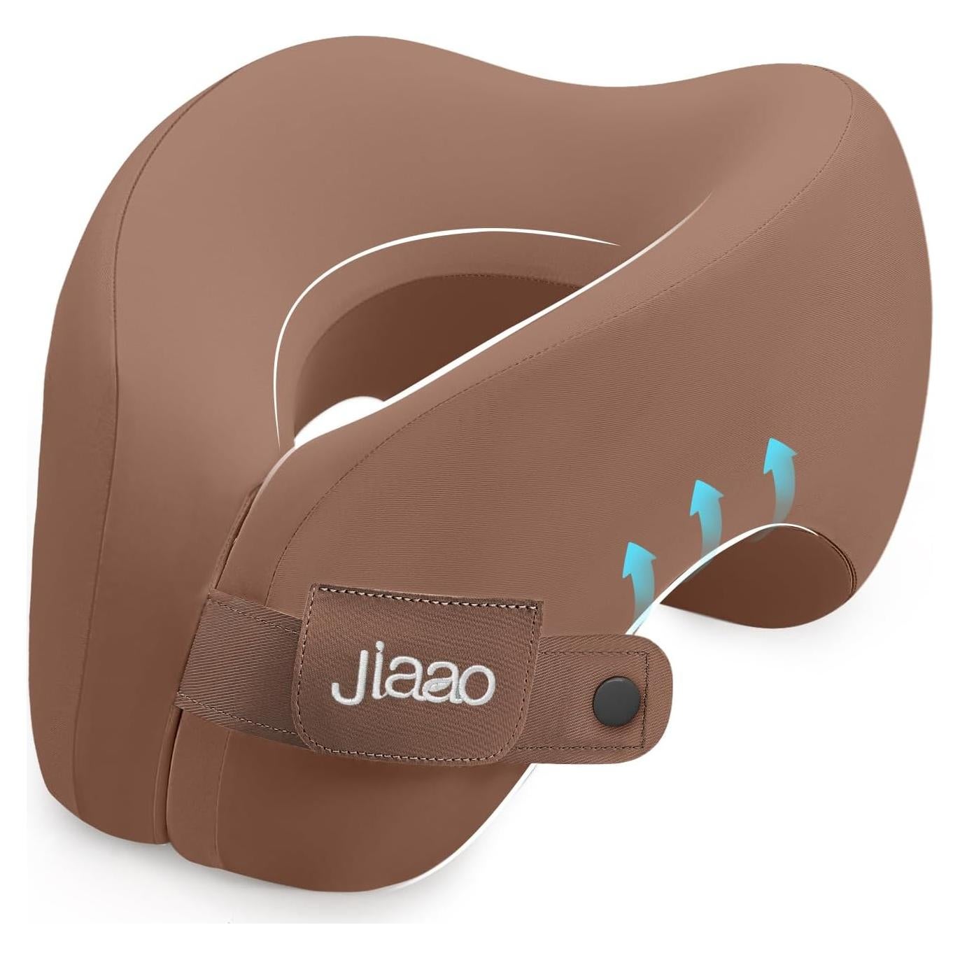 Almohada de Cuello Jiaao Espuma Viscoelástica Café para Viajes