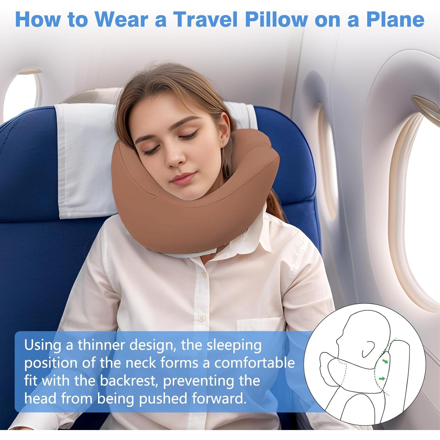 Almohada de Cuello Jiaao Espuma Viscoelástica Café para Viajes