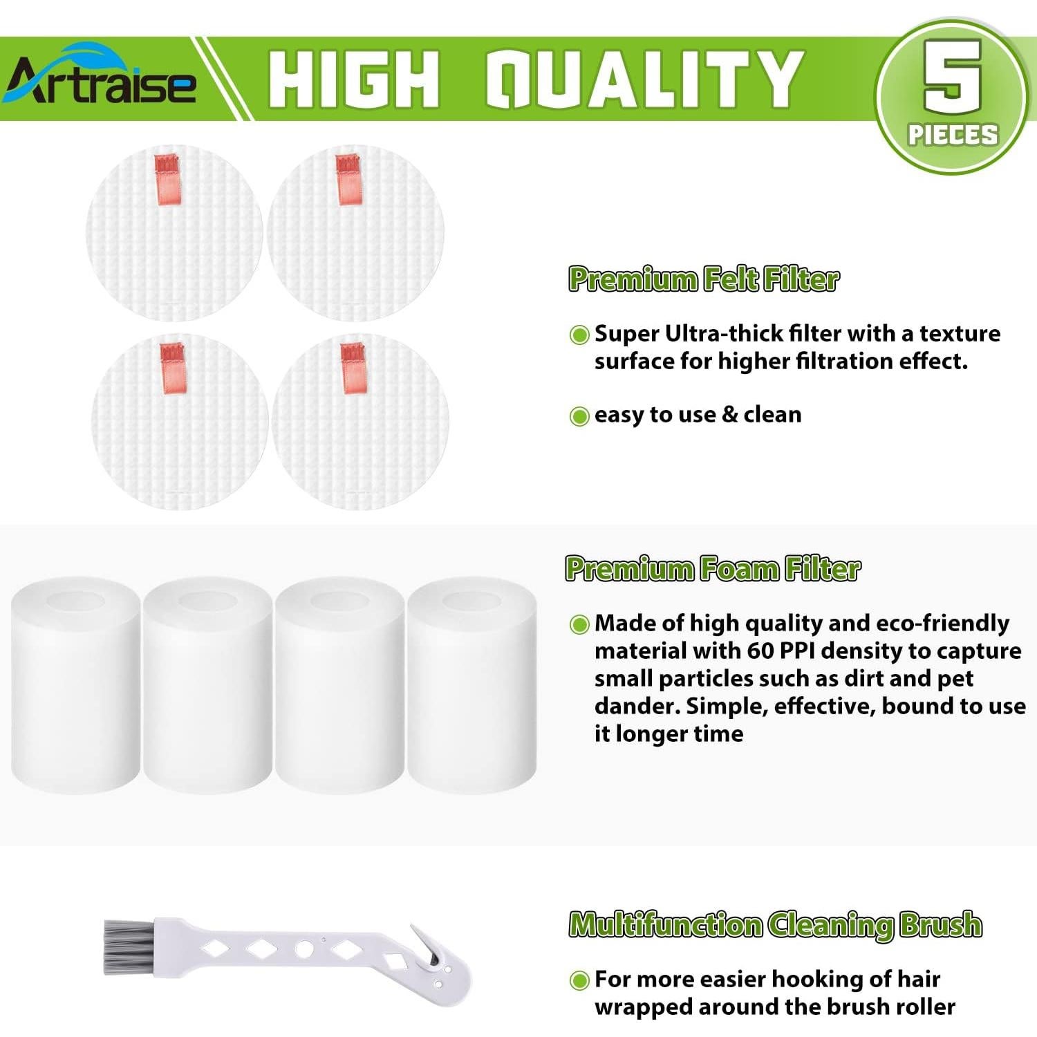 Filtro Reemplazo Artraise para Aspiradora Robot Shark IQ 4P