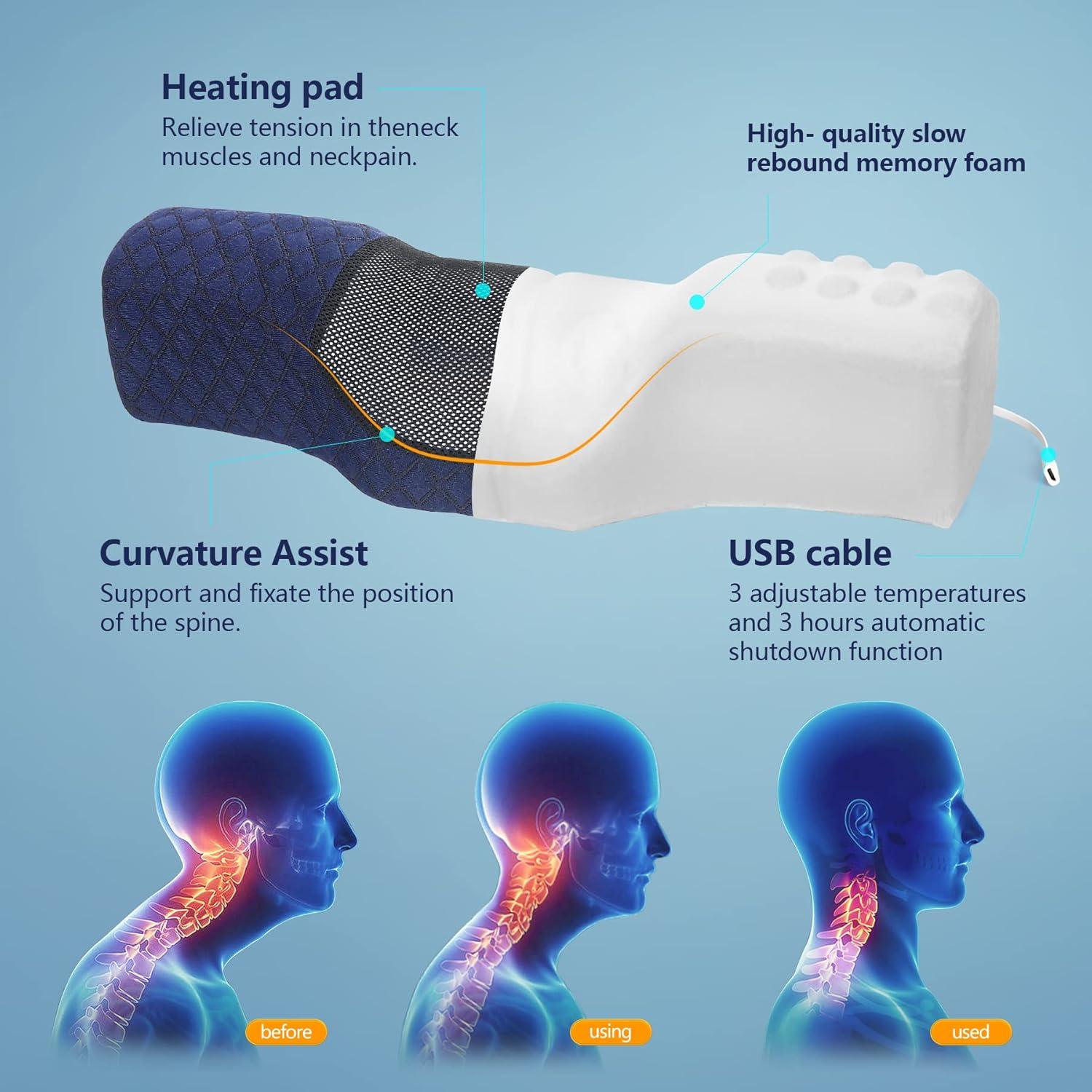 Almohada cervical calefaccionada Cozyhealth - Espuma viscoelástica