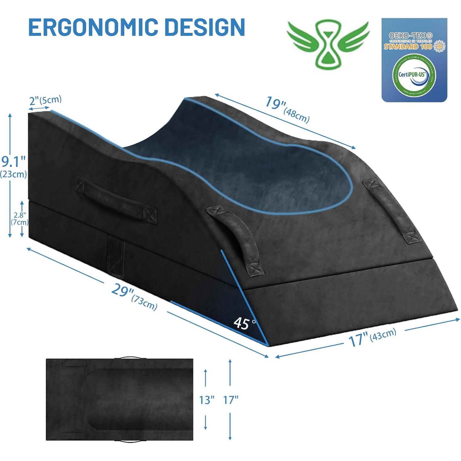 Cojín de Elevación de Pierna Doble TranquilRelax Ajustable 16-23 cm