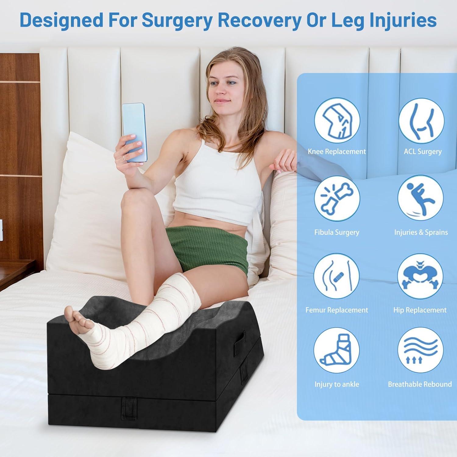 Cojín de Elevación de Pierna Doble TranquilRelax Ajustable 16-23 cm