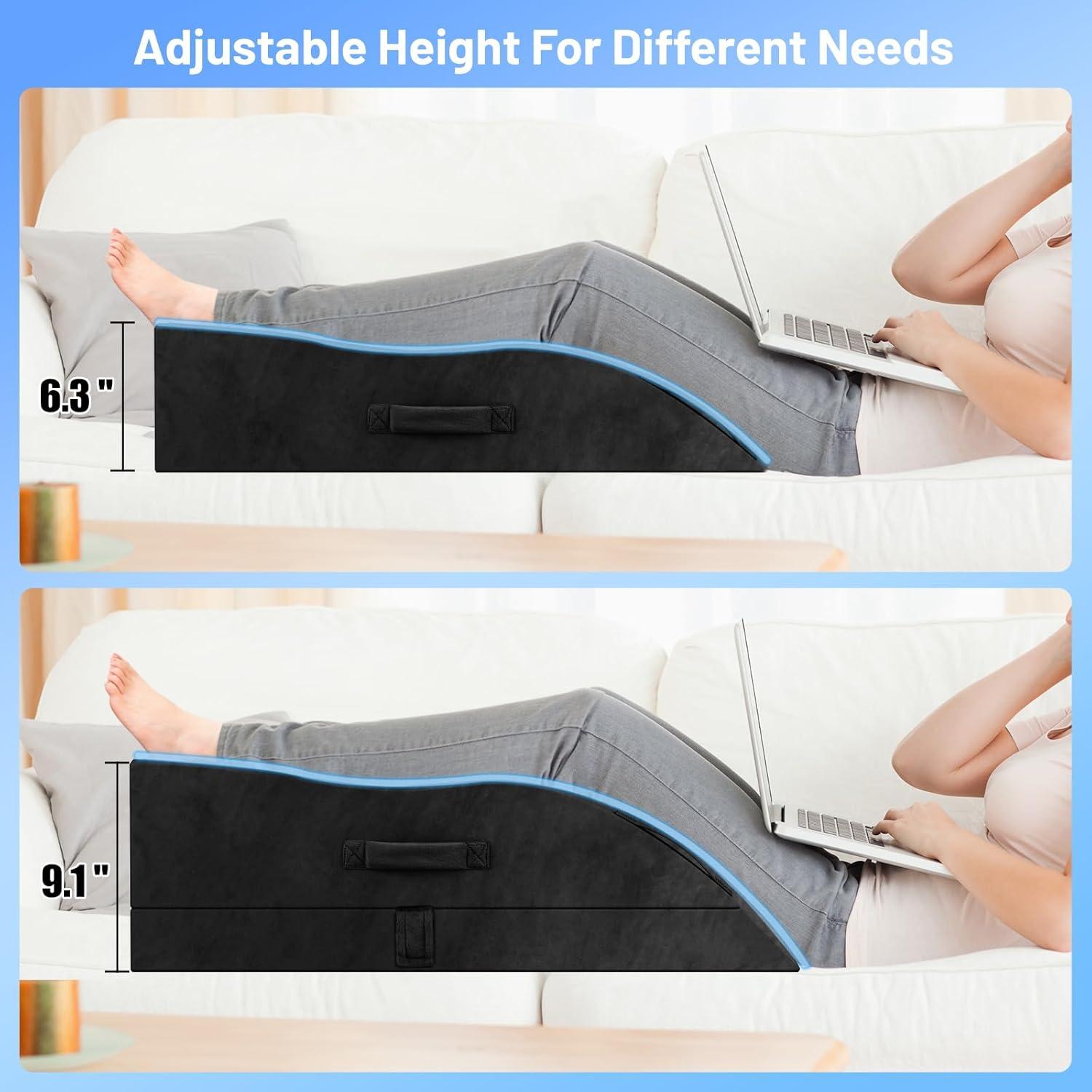 Cojín de Elevación de Pierna Doble TranquilRelax Ajustable 16-23 cm