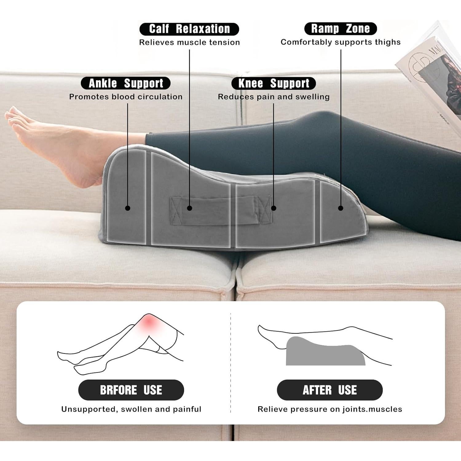 Almohada de Elevación para Piernas LightEase Espuma Viscoelástica