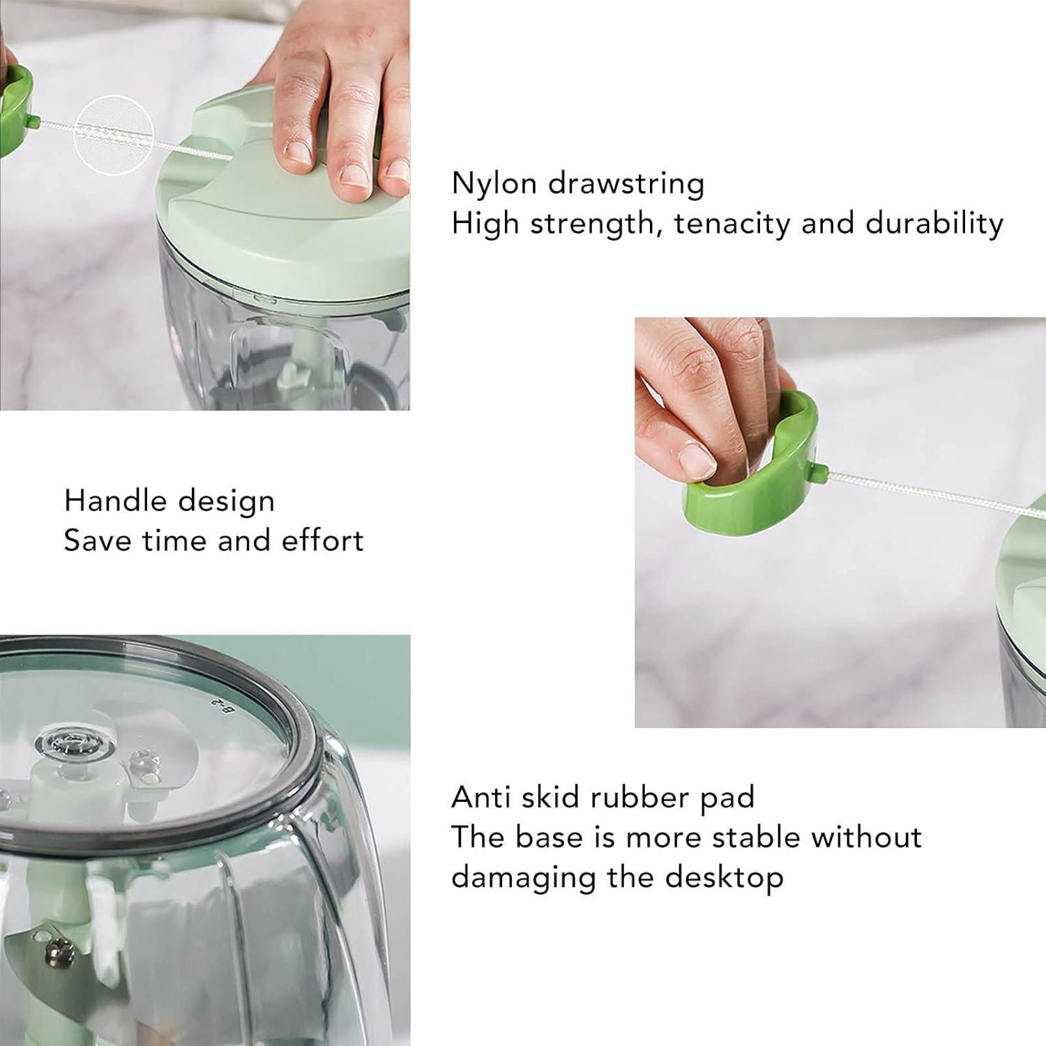 Picador de Alimentos Manual Miskall Verde 360g Multifuncional