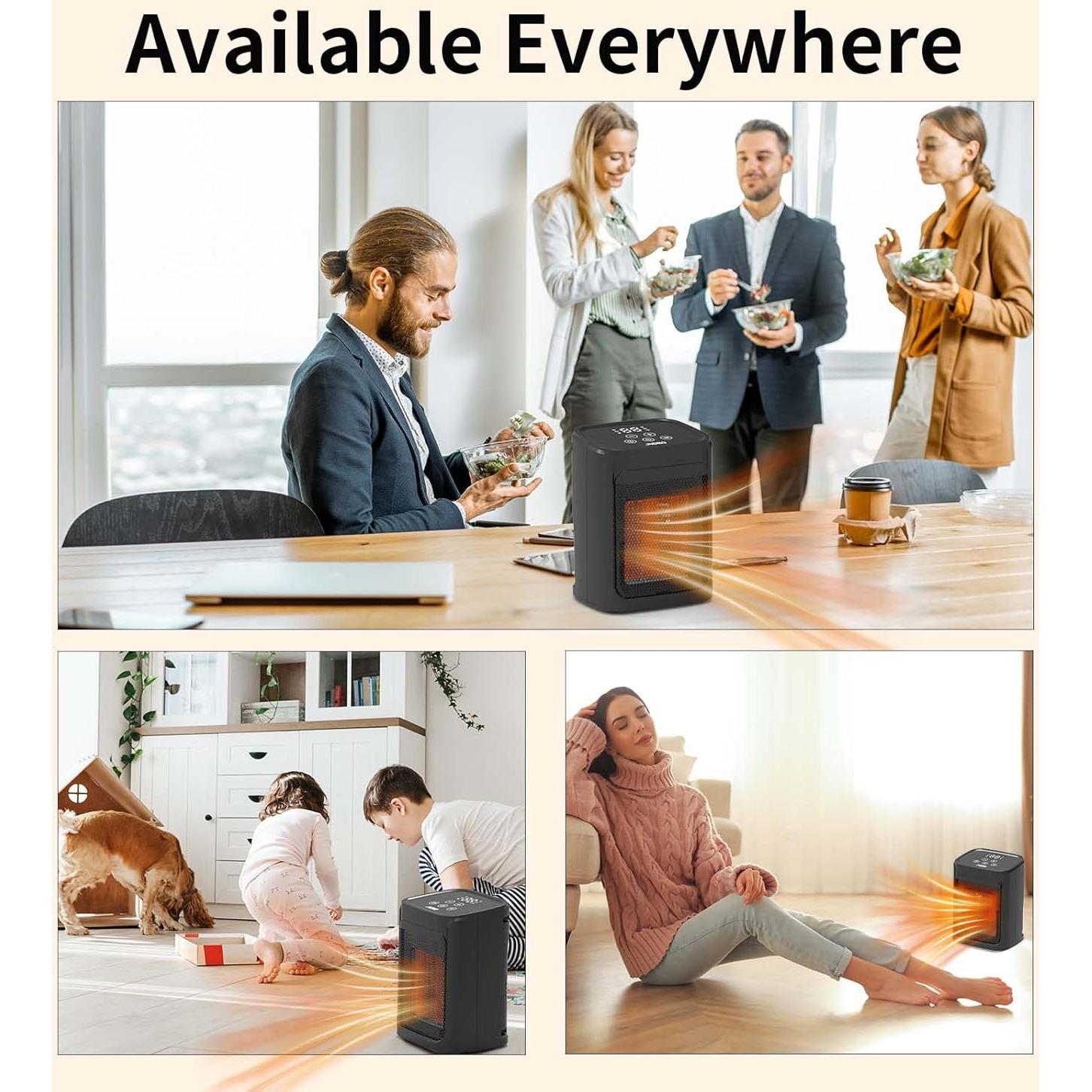 Calentador Cerámico Portátil JNDRO 1500W/700W Silencioso