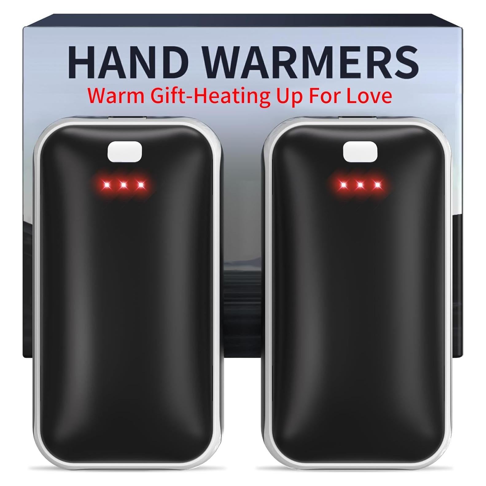 Calentadores de Manos Recargables Lerat A22 - 2 Paquete Negro