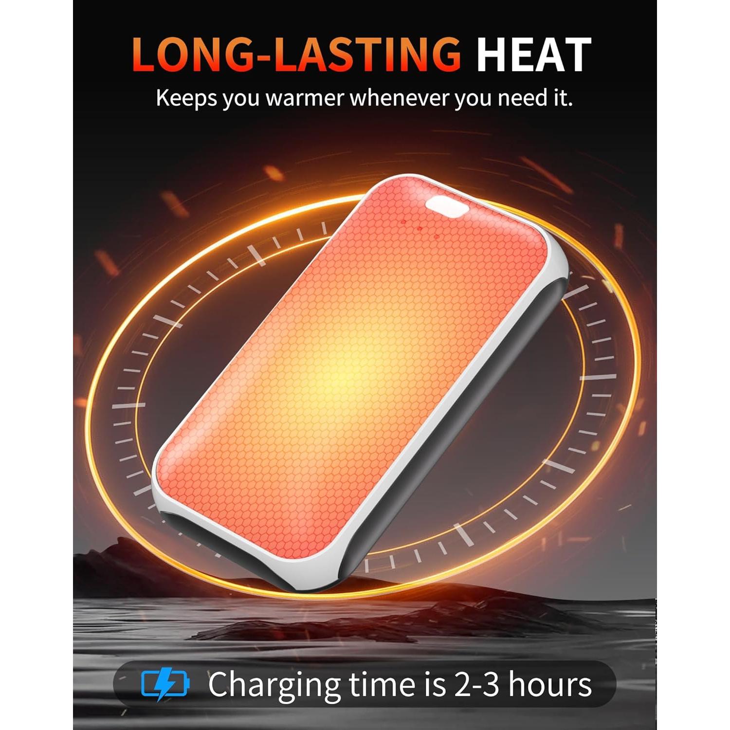 Calentadores de Manos Recargables Lerat A22 - 2 Paquete Negro