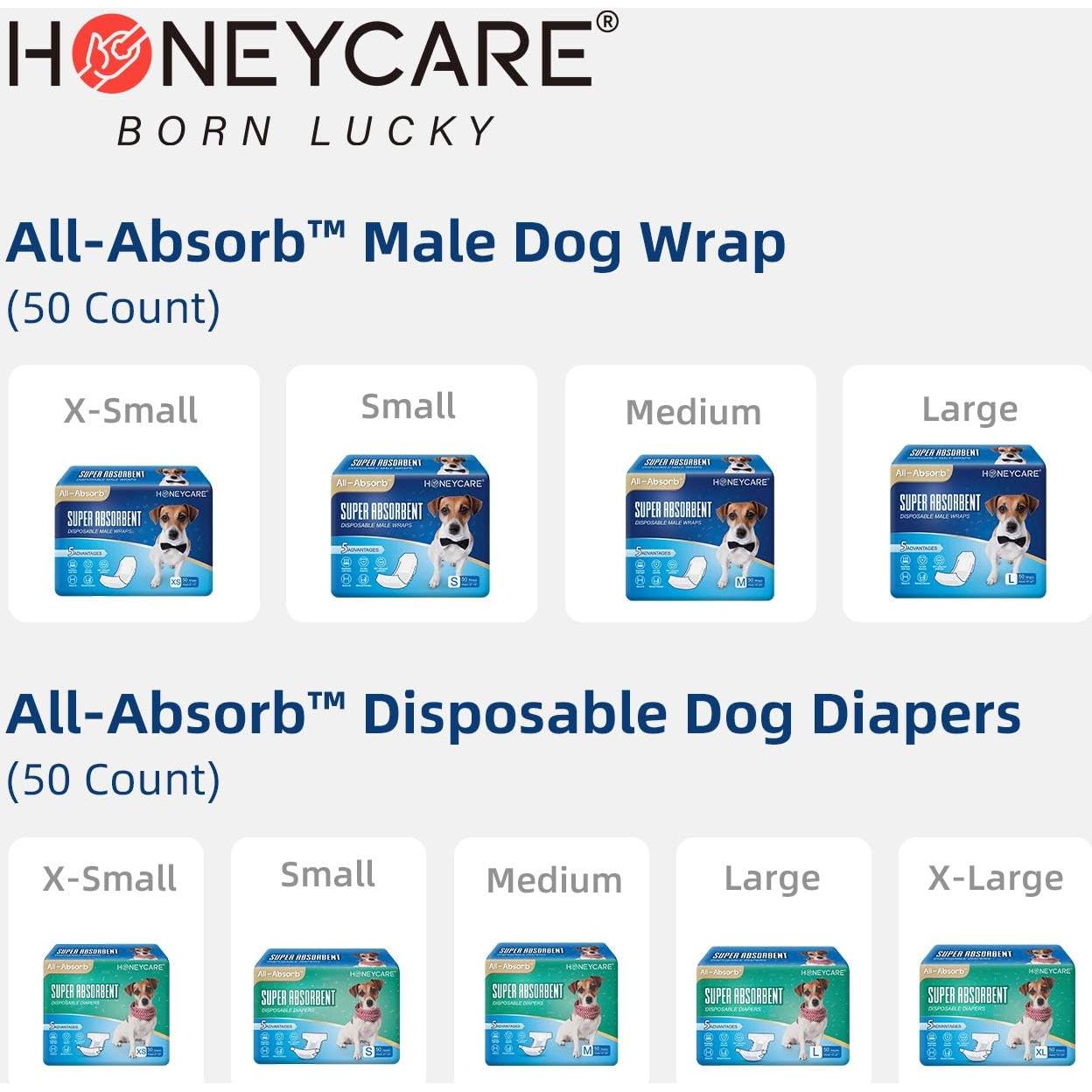 Pañales Desechables para Perros Machos HONEY CARE 50 Unidades