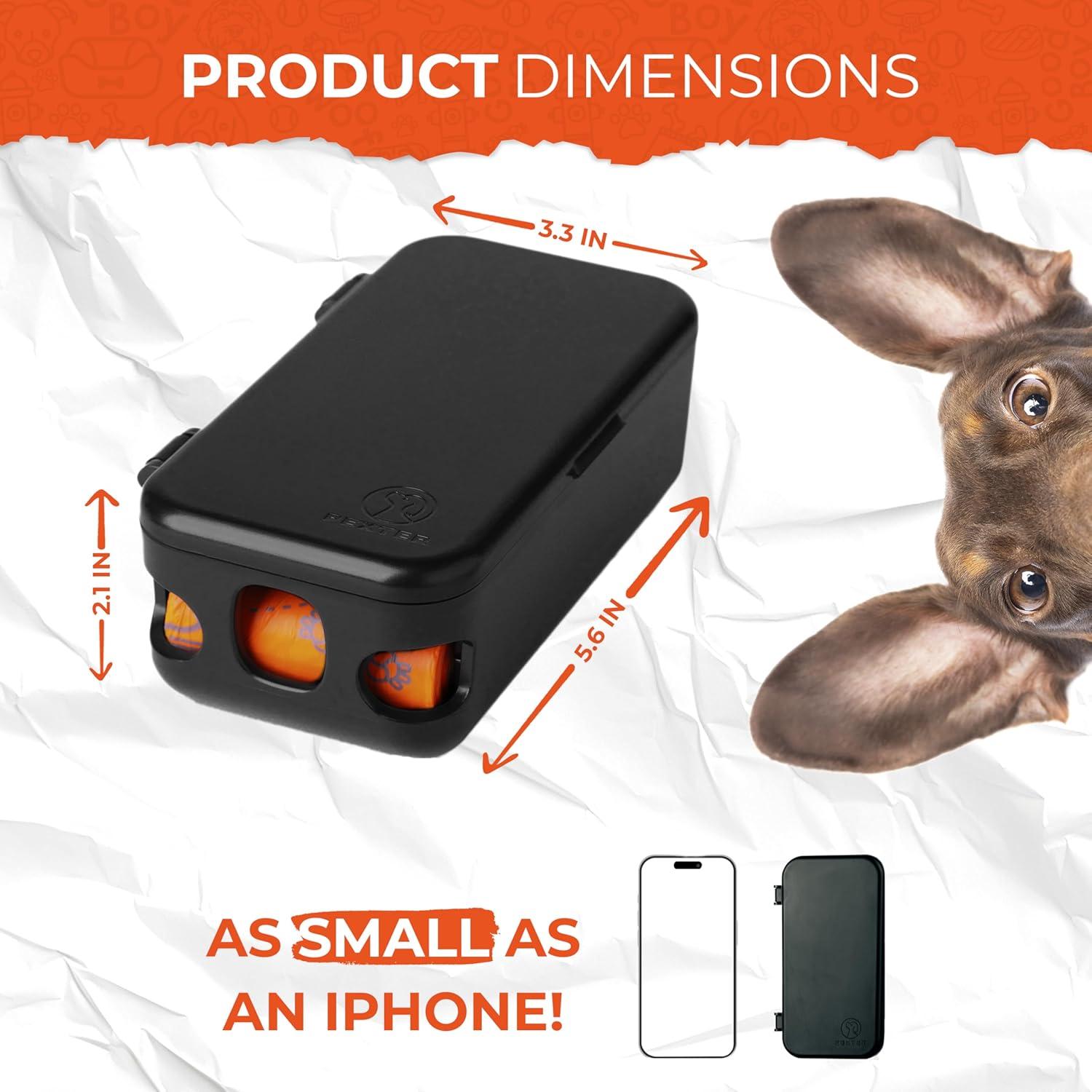 Dispensador de Bolsas de Excremento Pexter Negro - Montaje en Pared