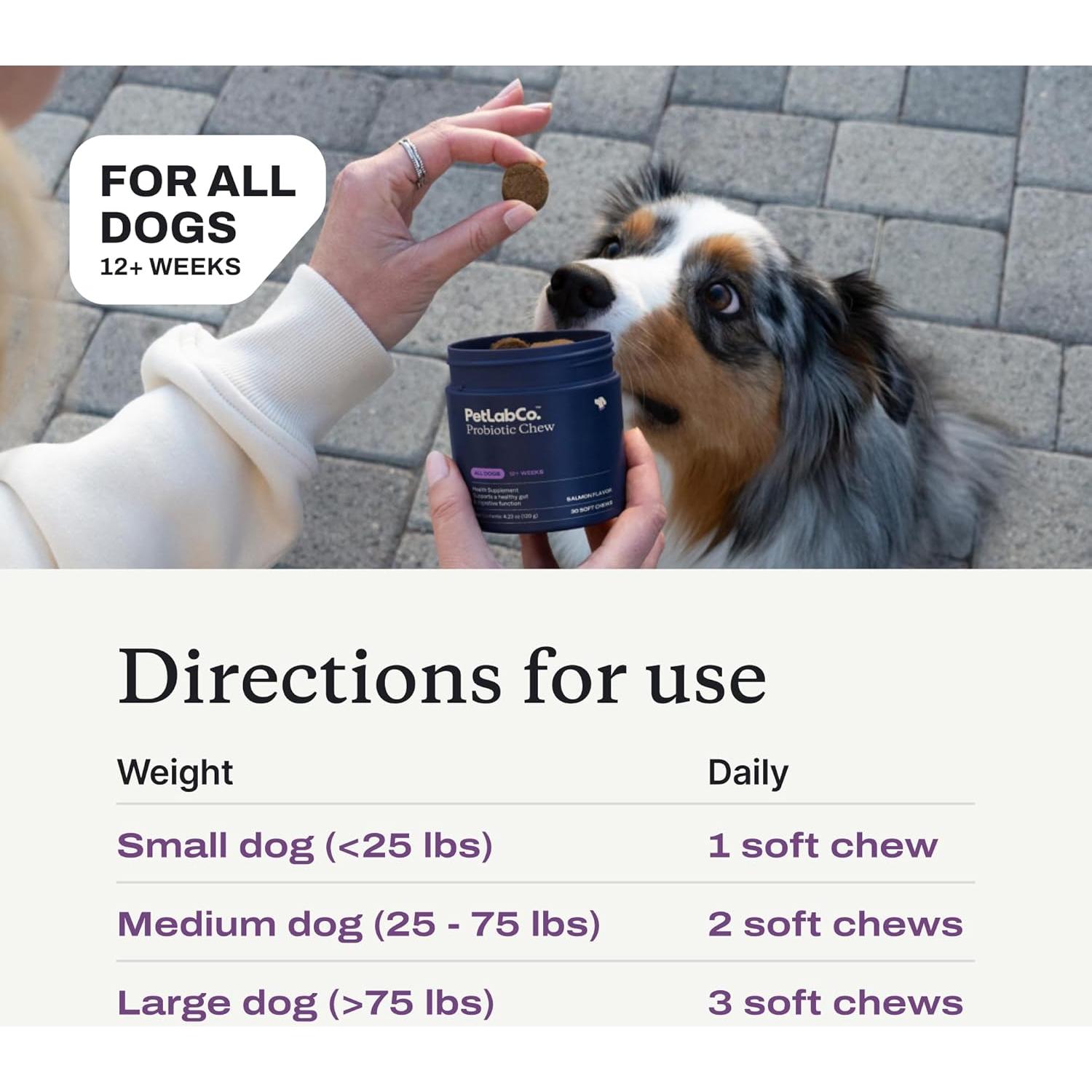 Probioticos para Perros PetLab Co. Sabor Cerdo 30 Masticables