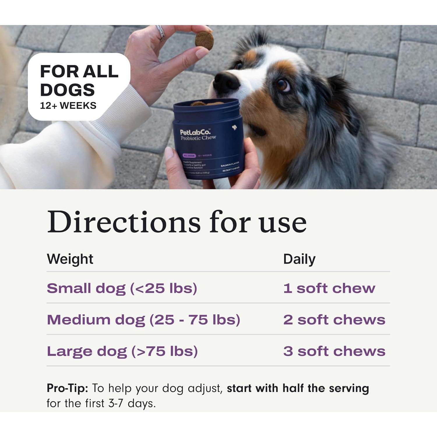 Probioticos para Perros PetLab Co. Sabor Salmón 30 Chews