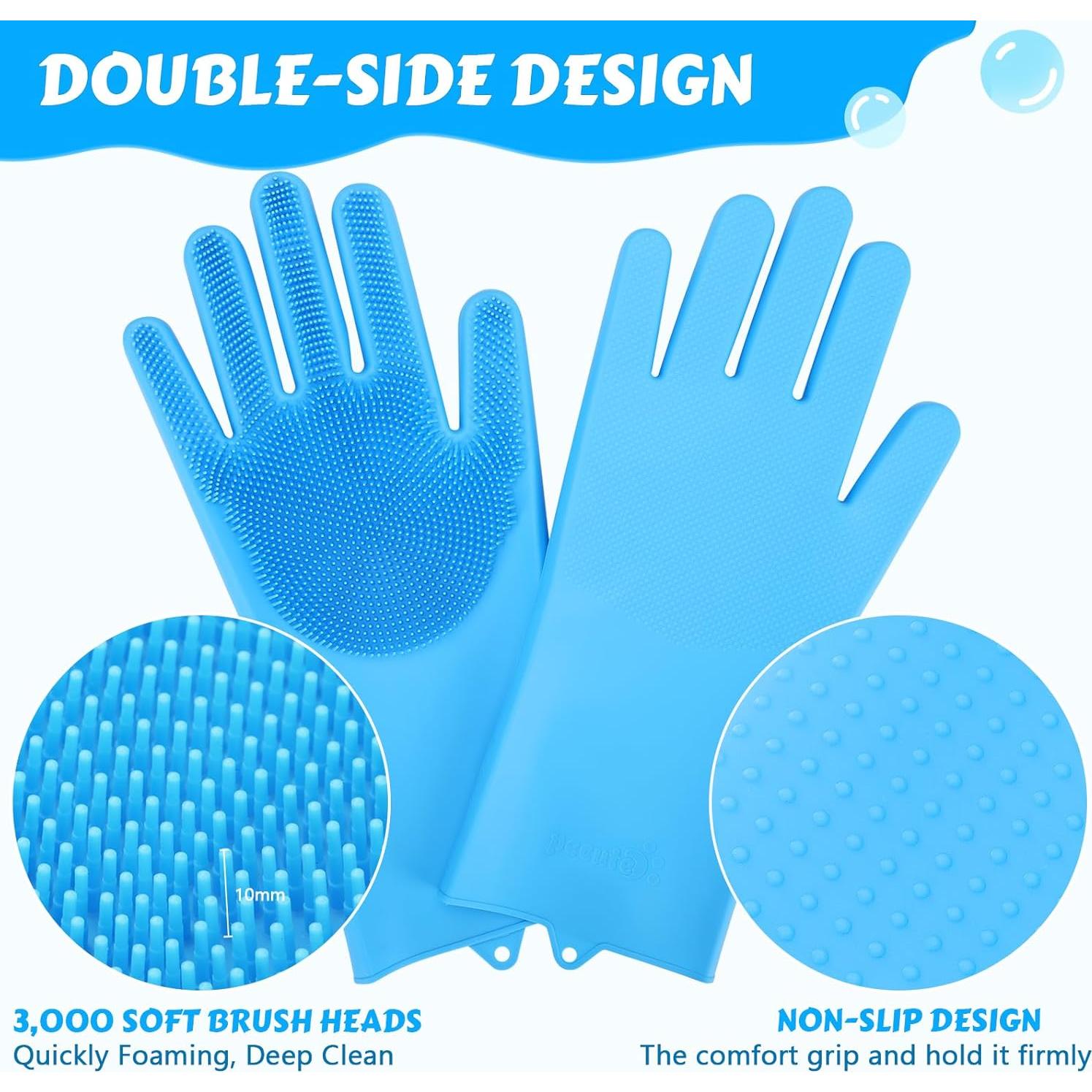 Guantes de Aseo para Mascotas Pecute - Silicona Azul 34x15cm