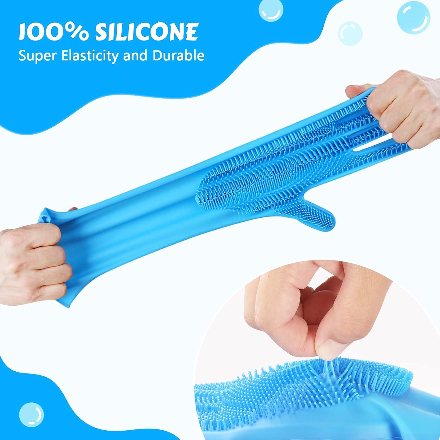 Guantes de Aseo para Mascotas Pecute - Silicona Azul 34x15cm