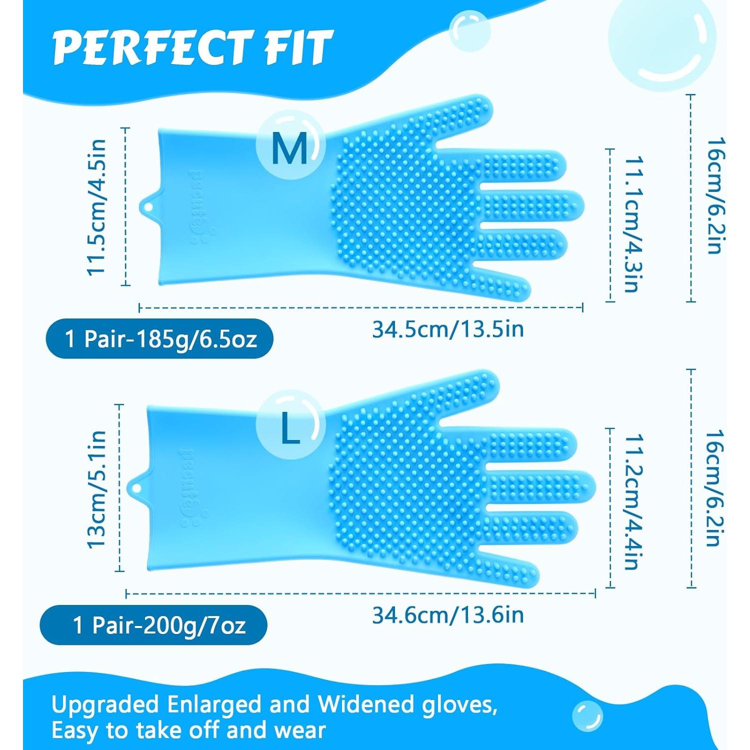 Guantes de Aseo para Mascotas Pecute - Silicona Azul 34x15cm