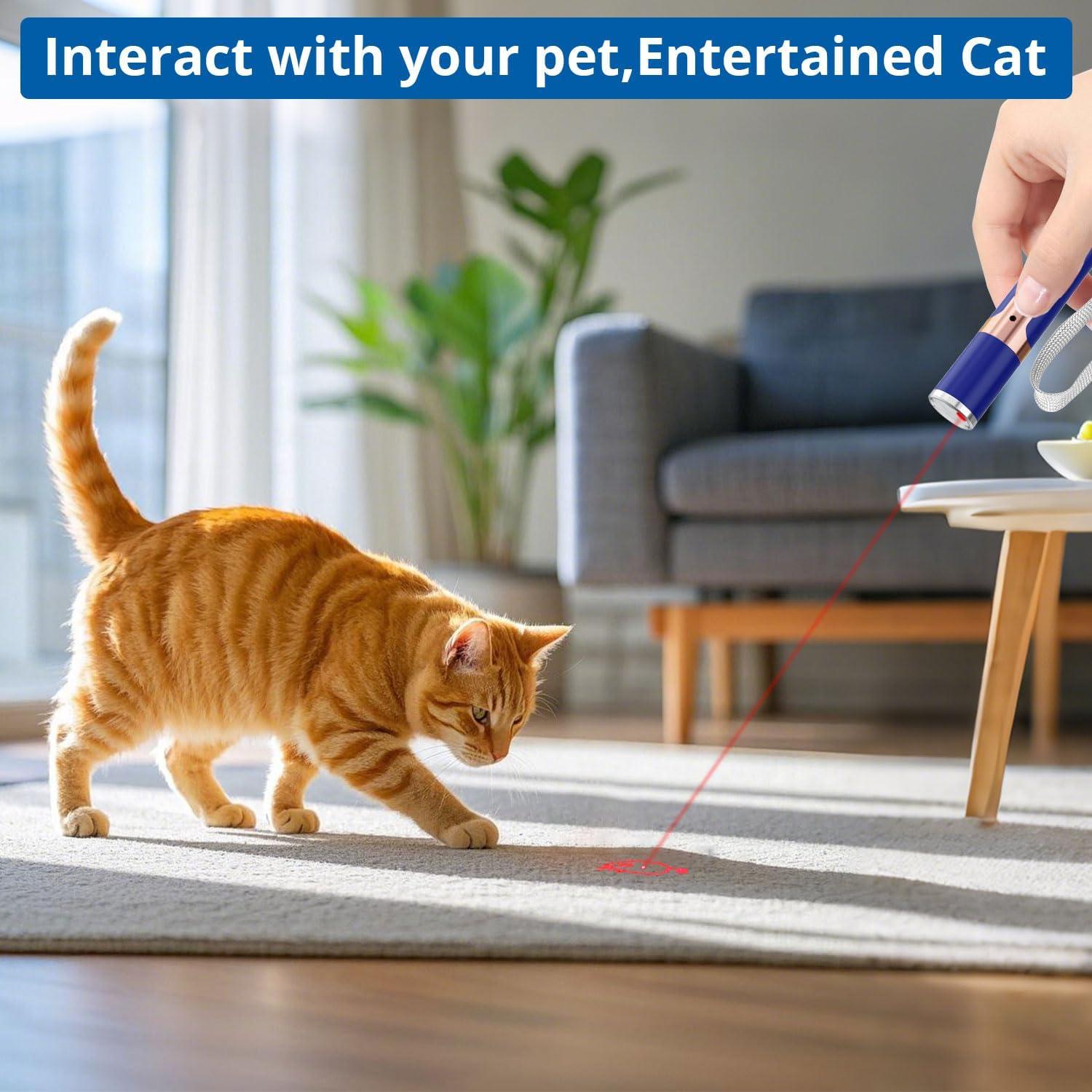 Juguete Interactivo para Gatos TBTeek Azul, Recargable USB, 2 Piezas