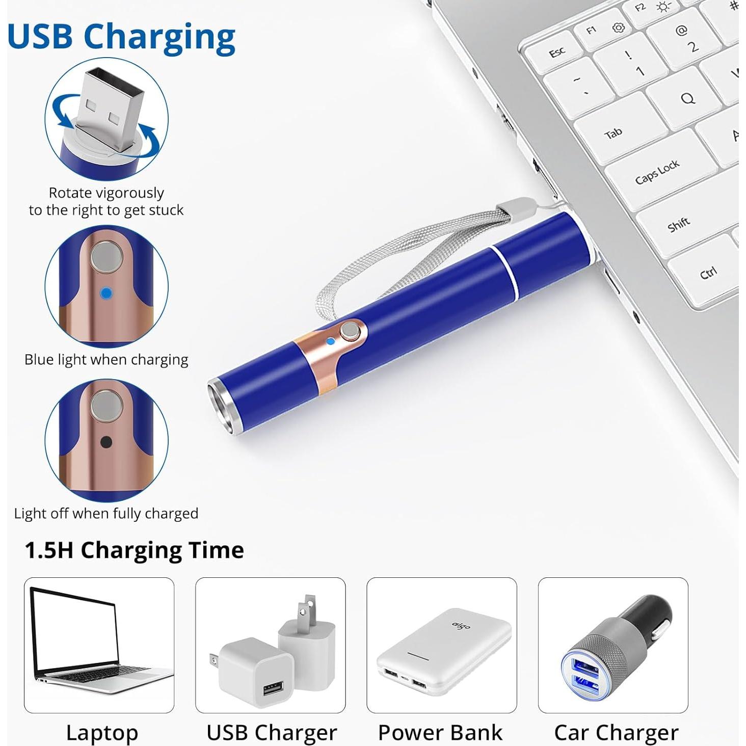 Juguete Interactivo para Gatos TBTeek Azul, Recargable USB, 2 Piezas