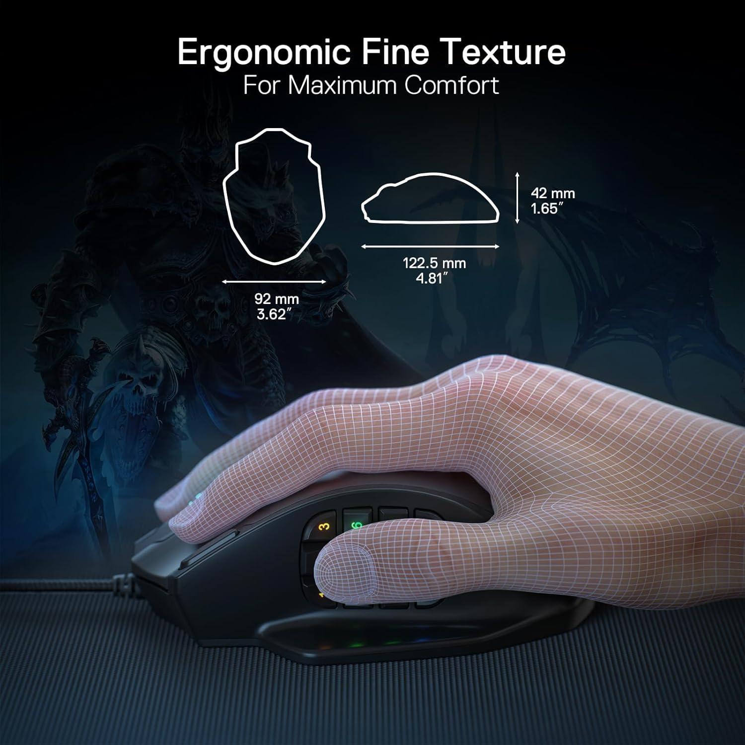 Ratón Gaming Redragon M908 RGB Óptico 12400 DPI Ergonómico