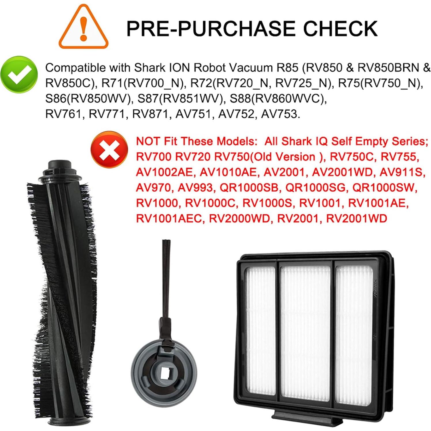 Lemige Paquete 10 Filtros y Cepillos para Aspiradora Shark