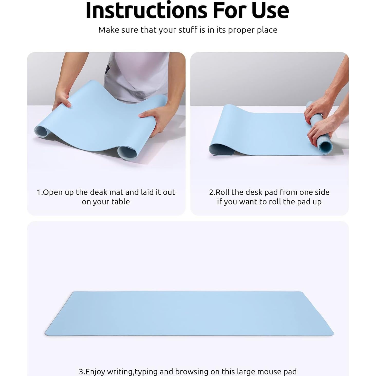 Alfombrilla de Escritorio YSAGi Azul Bebé 60x35 cm Antideslizante