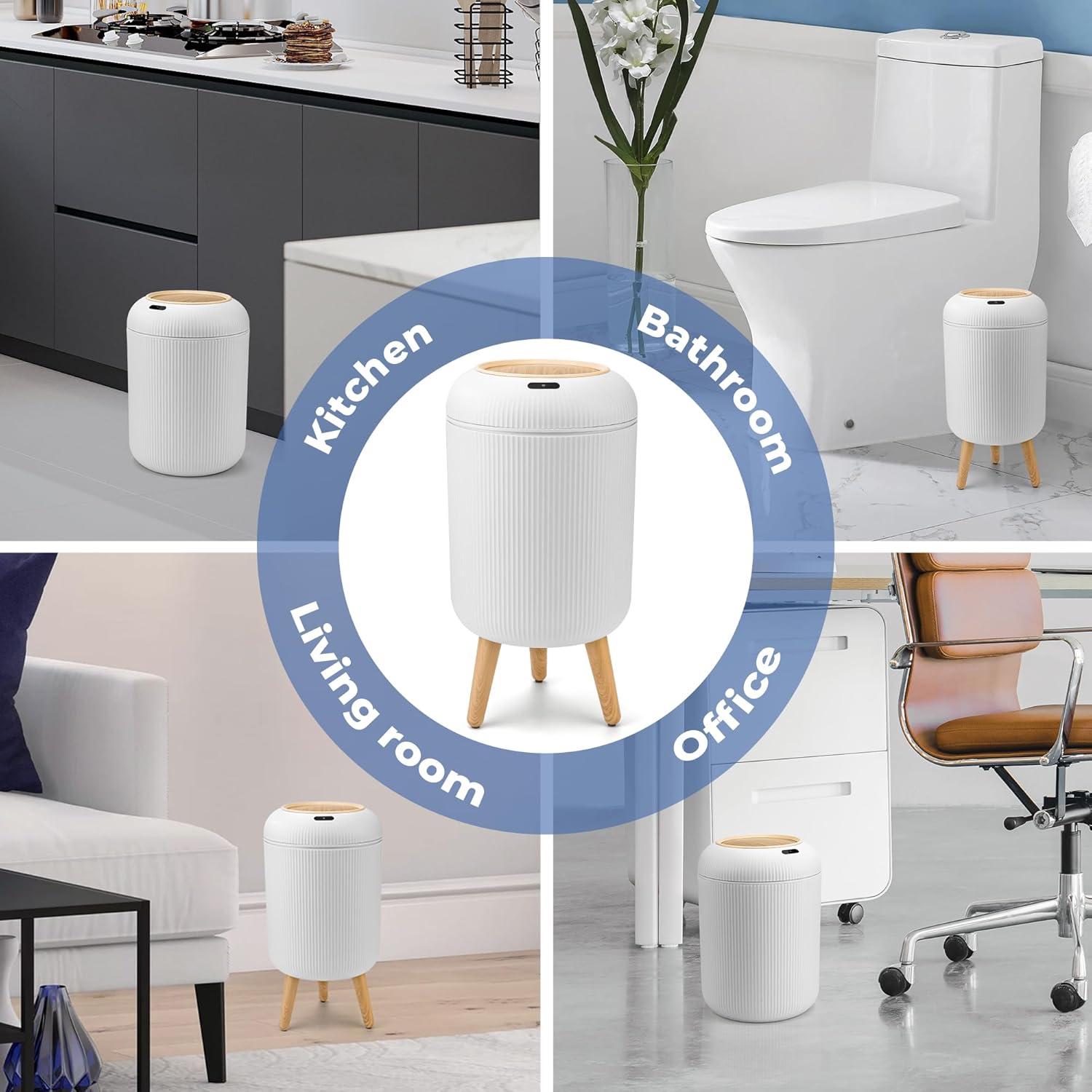 Basurero Inteligente Pukomc con Sensor 9.84L Blanco