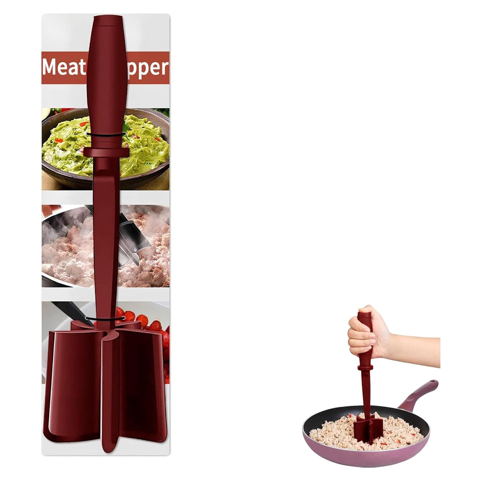 Picador de Carne YilulvDeng 5 Cuchillas Antiadherente Rojo