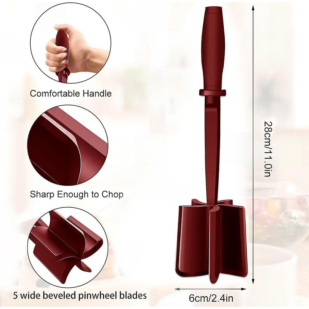 Picador de Carne YilulvDeng 5 Cuchillas Antiadherente Rojo