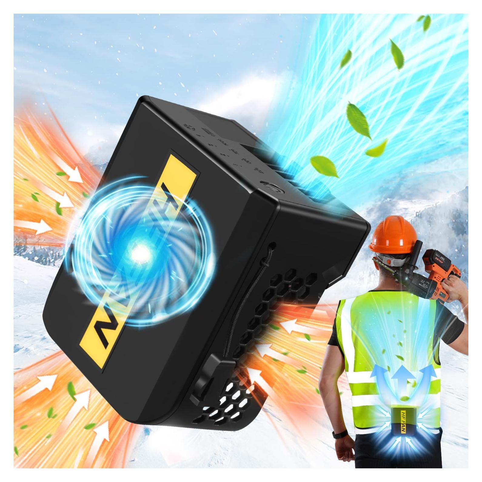 Ventilador de Cintura PANGTIKU 10000mAh 4 Velocidades Portátil