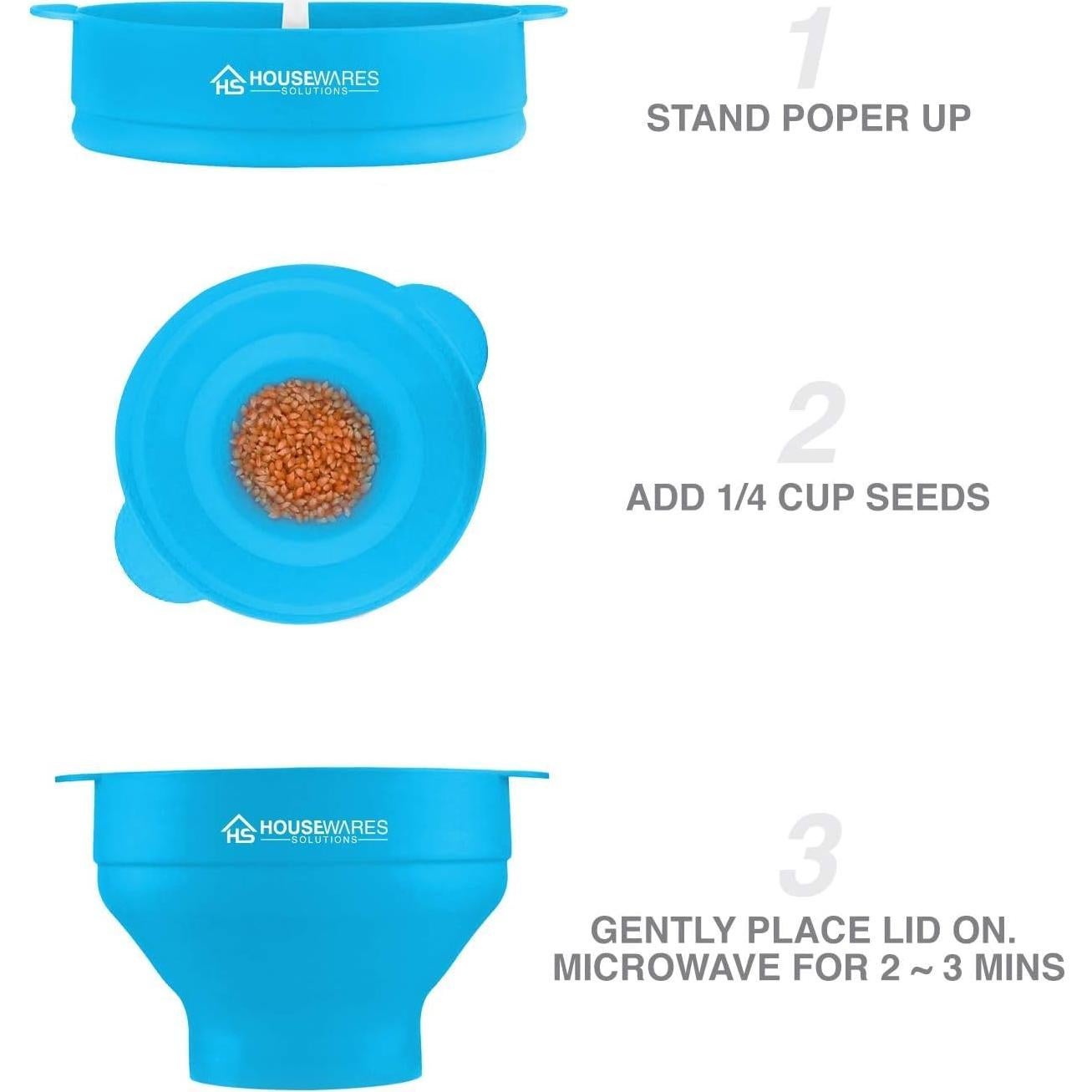 Tazón de Palomitas de Maíz BRENSTEN Silicona Colapsable 360g