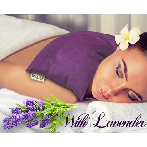 Almohada Térmica Koya Naturals de Semillas de Lino con Lavanda - 38x19cm - Color Púrpura