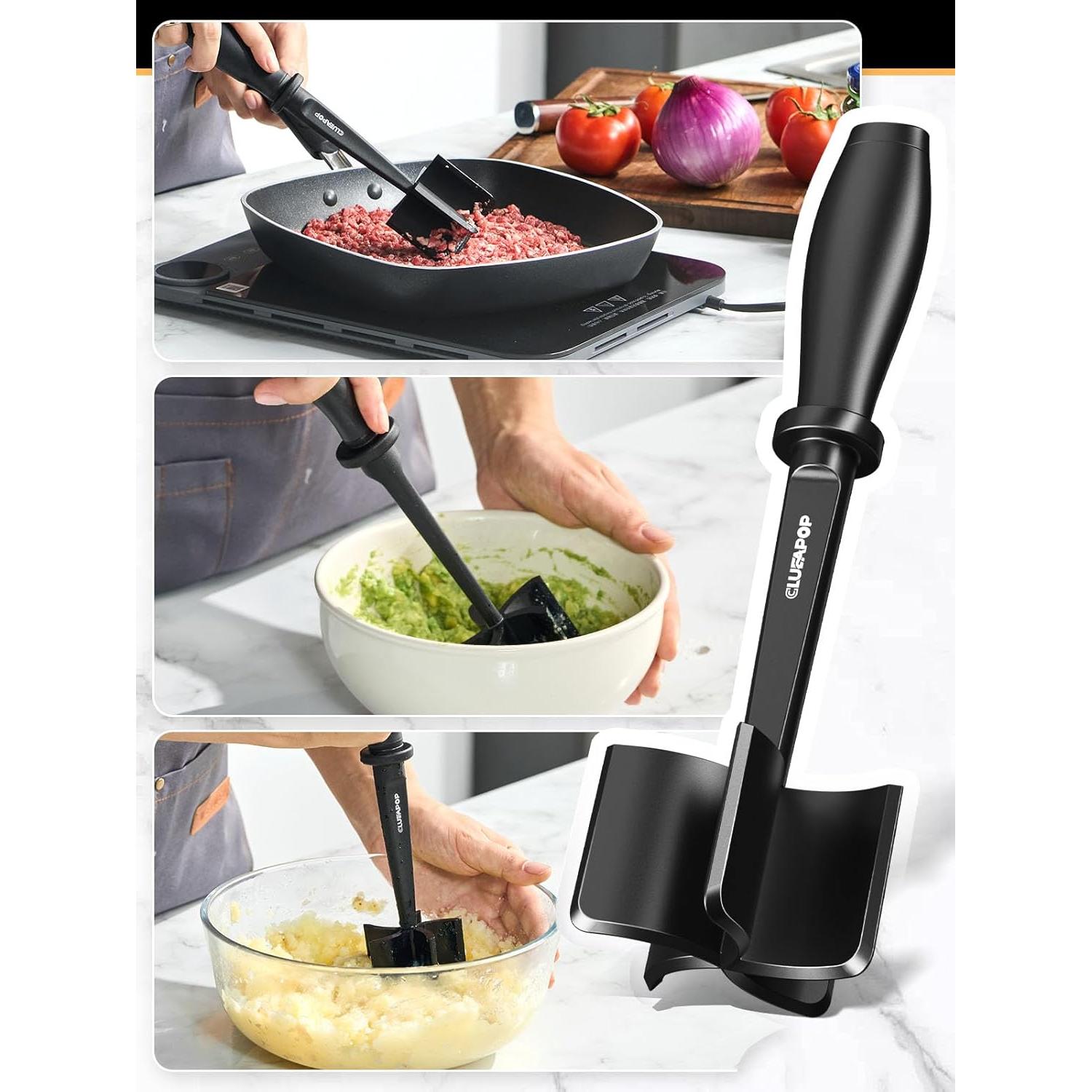 Picador de Carne CLUEAPOP - Aplastador Antiadherente 28cm