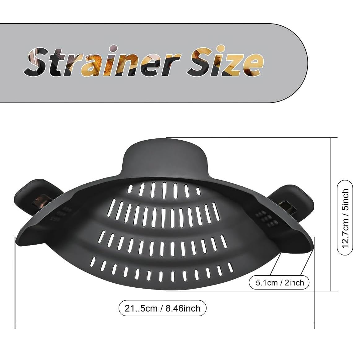 Colador Clip-On Starkitchen de Silicona Resistente al Calor - Negro