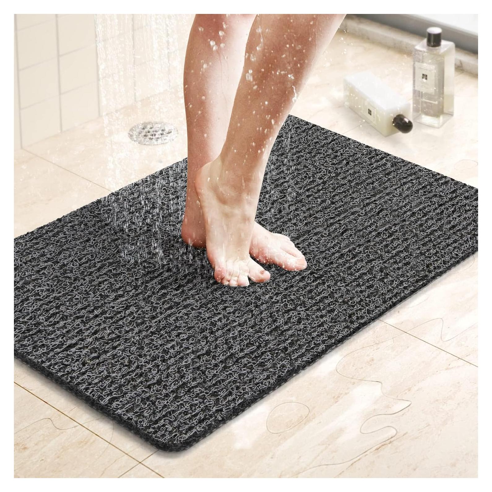 Alfombra de Ducha Antideslizante LuxStep 61x41 cm Negra