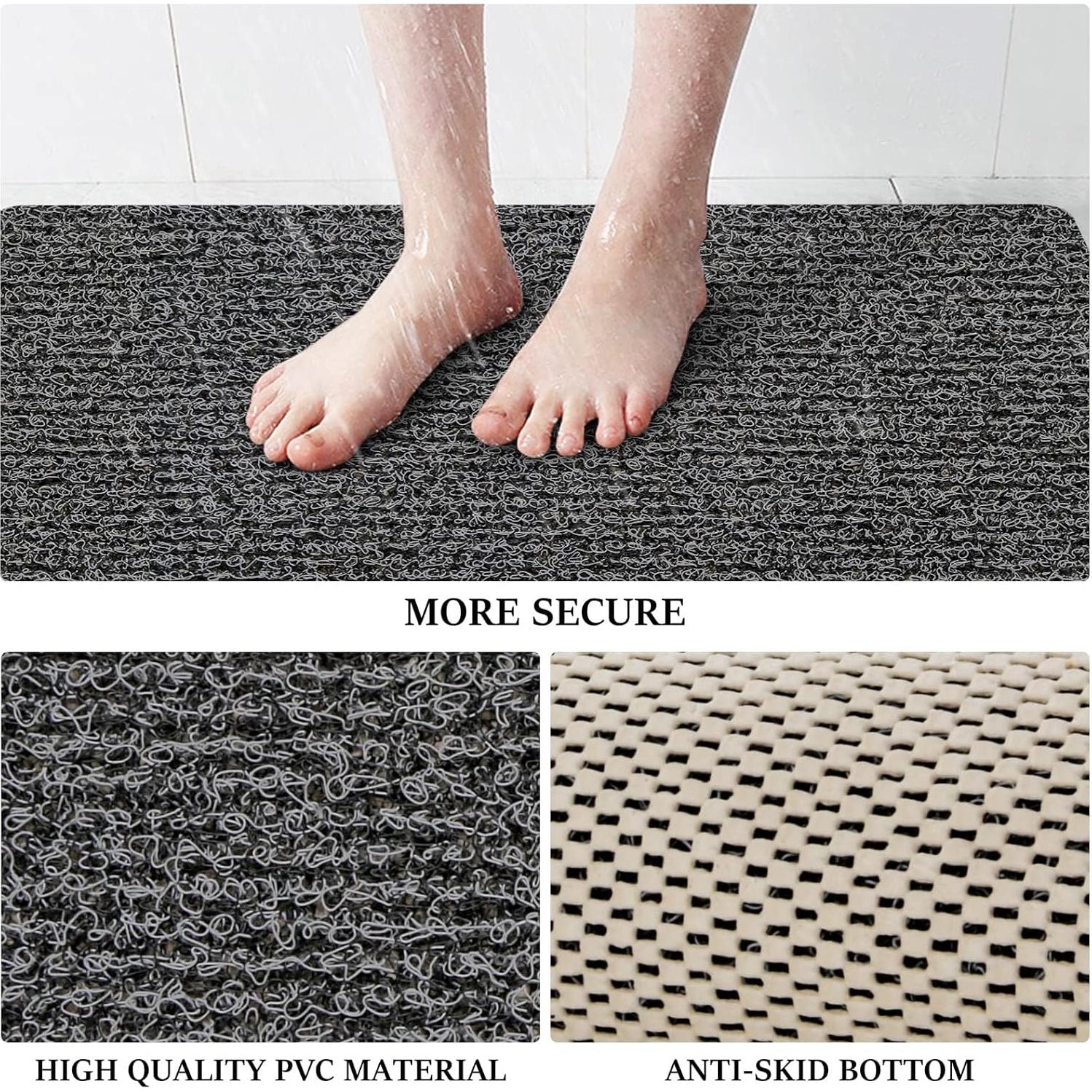 Alfombra de Ducha Antideslizante LuxStep 61x41 cm Negra