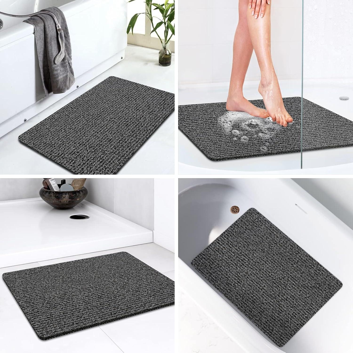 Alfombra de Ducha Antideslizante LuxStep 61x41 cm Negra