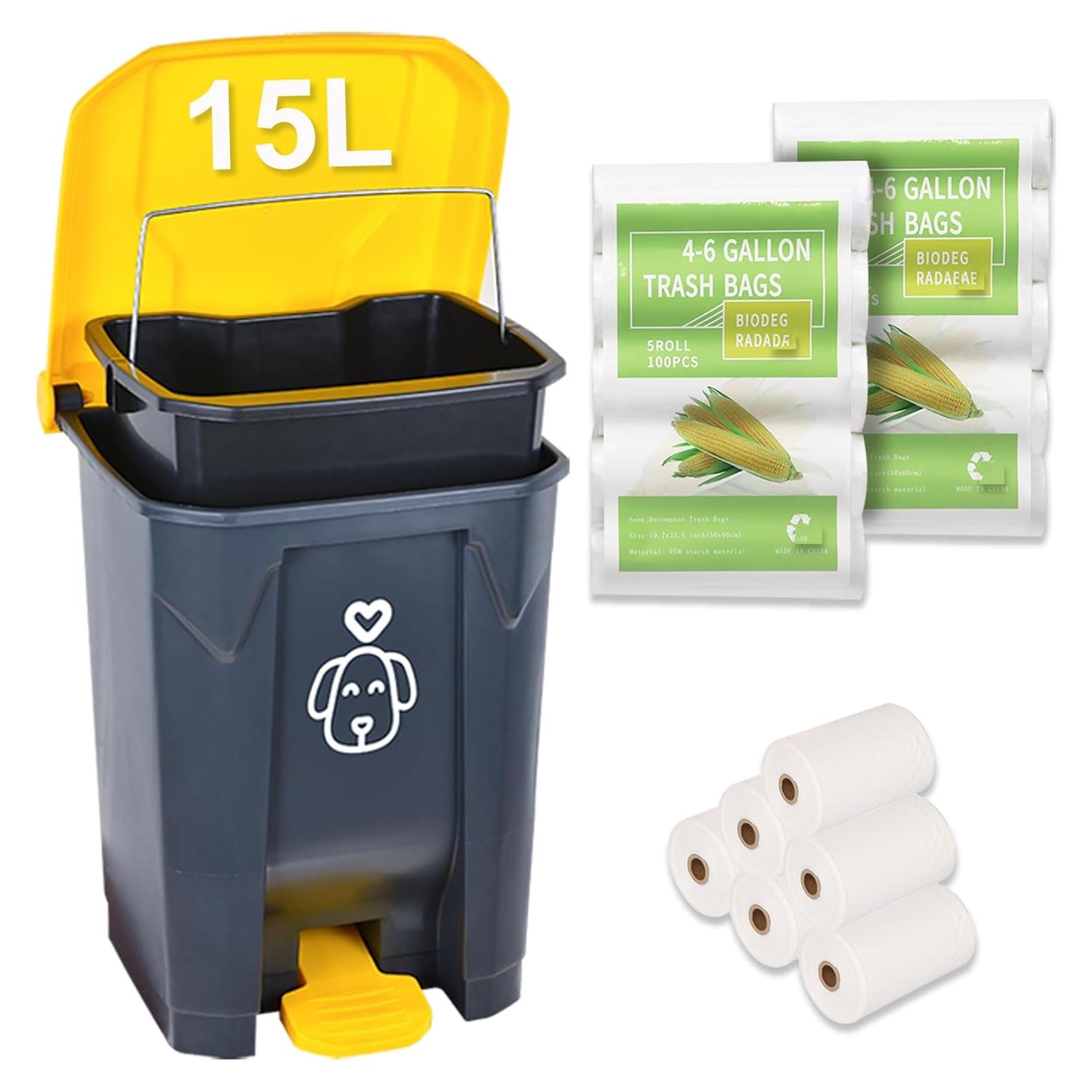 Cubeta de Basura para Perros Origreen 15L con 290 Bolsas