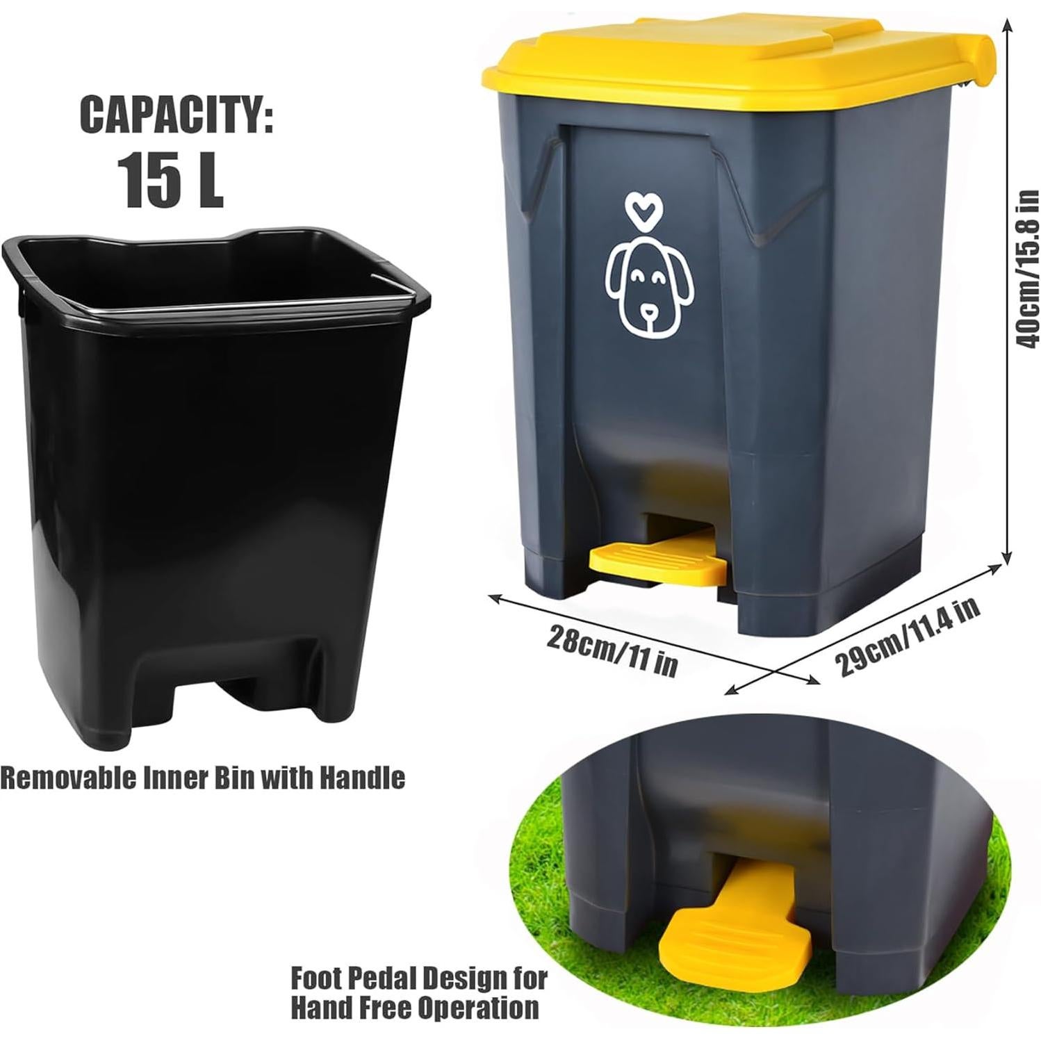 Cubeta de Basura para Perros Origreen 15L con 290 Bolsas